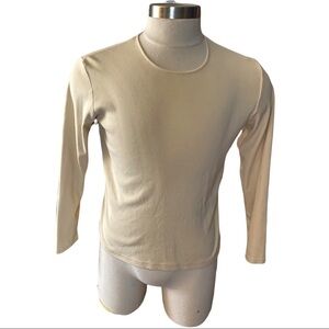 Pendleton Mustard Knit Cotton Scoop Neck Long Sleeve Cropped Sweater Women’s Med
